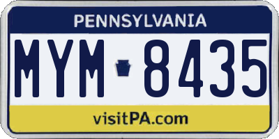 PA license plate MYM8435