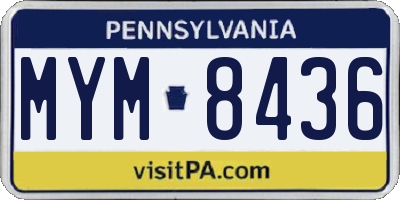 PA license plate MYM8436