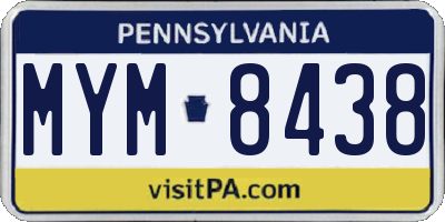 PA license plate MYM8438