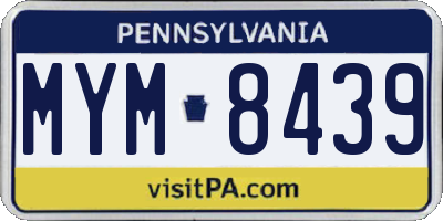 PA license plate MYM8439