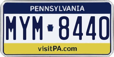 PA license plate MYM8440