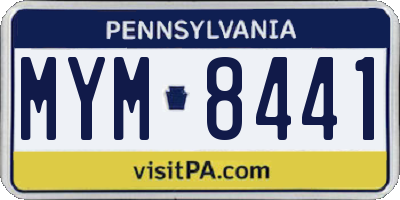 PA license plate MYM8441