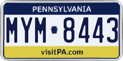 PA license plate MYM8443