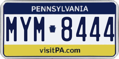 PA license plate MYM8444