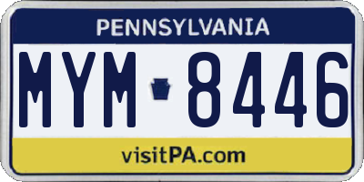 PA license plate MYM8446