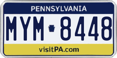 PA license plate MYM8448