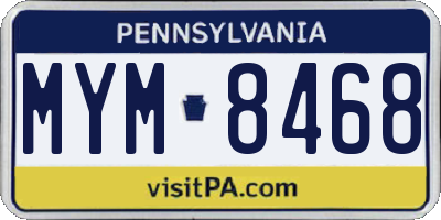 PA license plate MYM8468