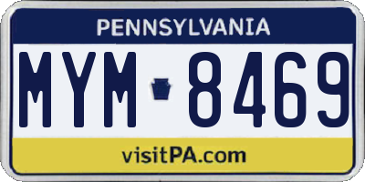 PA license plate MYM8469