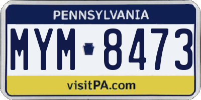 PA license plate MYM8473