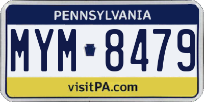 PA license plate MYM8479