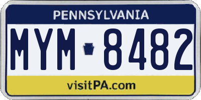 PA license plate MYM8482