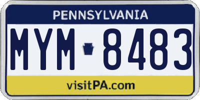 PA license plate MYM8483