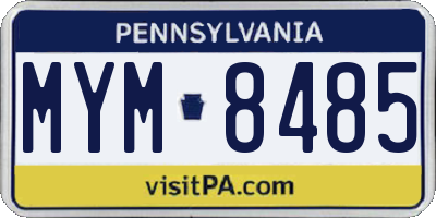 PA license plate MYM8485