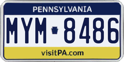 PA license plate MYM8486