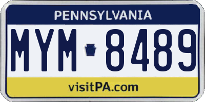 PA license plate MYM8489