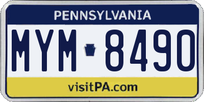 PA license plate MYM8490