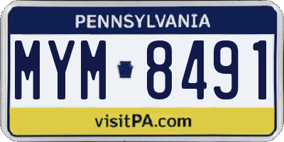 PA license plate MYM8491