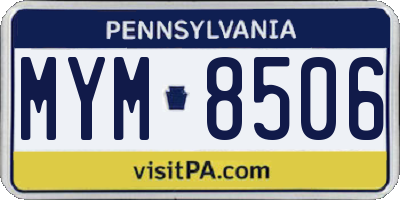 PA license plate MYM8506
