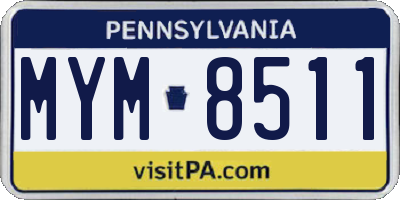 PA license plate MYM8511