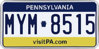 PA license plate MYM8515