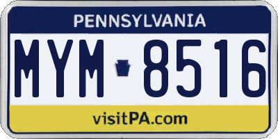 PA license plate MYM8516