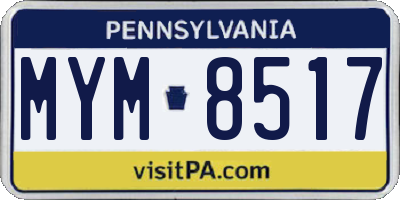 PA license plate MYM8517