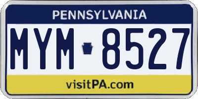 PA license plate MYM8527