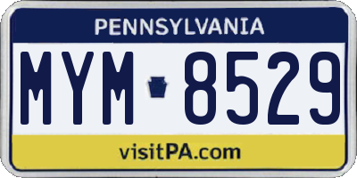 PA license plate MYM8529