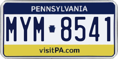 PA license plate MYM8541
