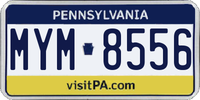 PA license plate MYM8556