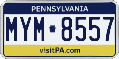 PA license plate MYM8557