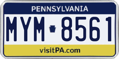 PA license plate MYM8561
