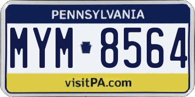 PA license plate MYM8564