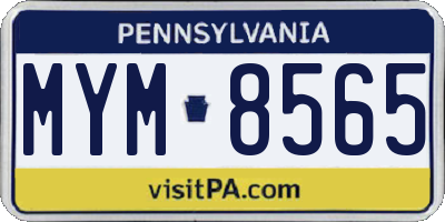 PA license plate MYM8565