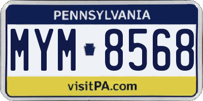 PA license plate MYM8568