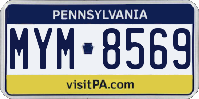 PA license plate MYM8569
