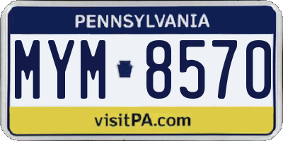 PA license plate MYM8570