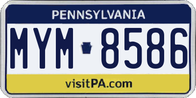 PA license plate MYM8586