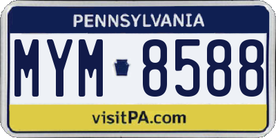 PA license plate MYM8588