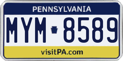 PA license plate MYM8589