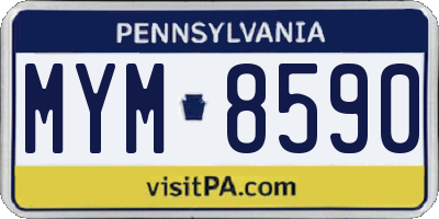 PA license plate MYM8590