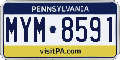 PA license plate MYM8591