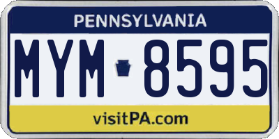 PA license plate MYM8595