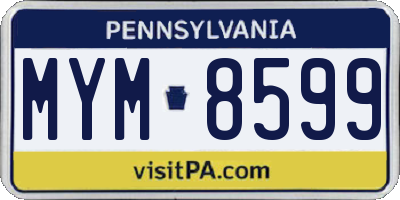PA license plate MYM8599
