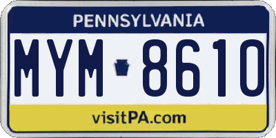 PA license plate MYM8610