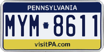 PA license plate MYM8611