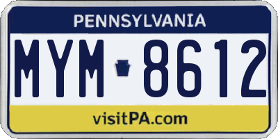 PA license plate MYM8612