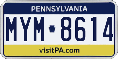 PA license plate MYM8614