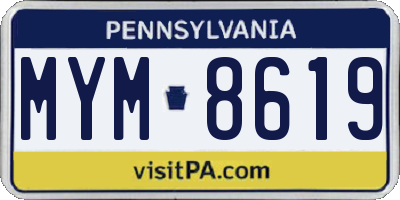 PA license plate MYM8619