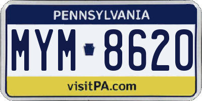PA license plate MYM8620
